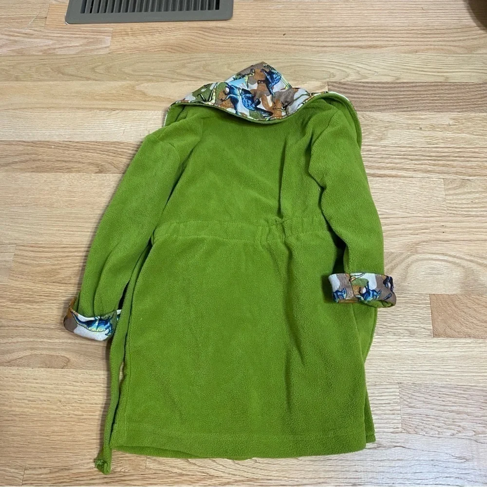 Bunz Kids Fleece Bath Robe Dinosaur Print 2T Boys Toddler Green